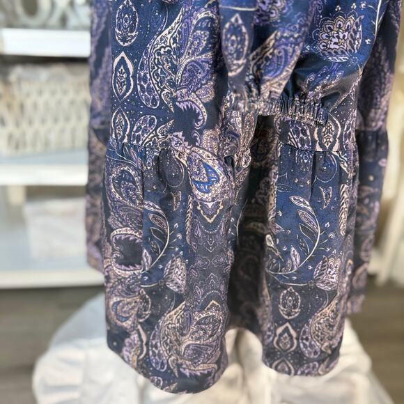 Lane Bryant Women's Plus sz. 26 purple paisley dress, office career church #4235 - Picture 3 of 7